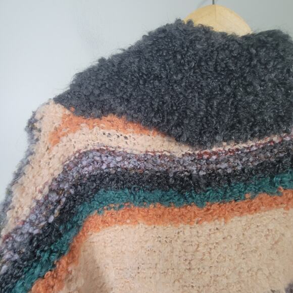 Moth M Murray Cowl Neck Striped Multicolor Wool Mohair Blend Sweater - Picture 4 of 11
